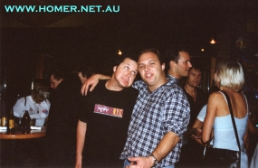 Scott Carne from Kids in the Kitchen and Homer at the high school reunion. Yeah, this is towards the end of the night. Haha